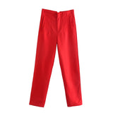 Nukty Pants For Women High Waist Woman Trousers Autumn Fashion Streetwear Office Elegant Casual Famale Stright Pants