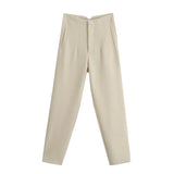 Nukty Pants For Women High Waist Woman Trousers Autumn Fashion Streetwear Office Elegant Casual Famale Stright Pants