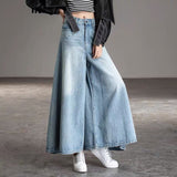 Nukty Baggy Jeans Women High Waist  Blue Summer Wide Leg Jeans for Women's Korean Fashion Oversize Pants Woman