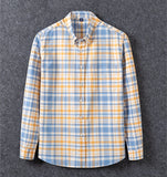 Nukty 100% Cotton Oxford Shirts For Man Long Sleeve Soft New Checked Button-down Regular Fit Plaid Casual Solid Shirt Plus Size5XL6XL