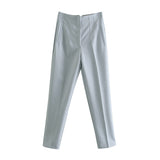 Nukty Pants For Women High Waist Woman Trousers Autumn Fashion Streetwear Office Elegant Casual Famale Stright Pants