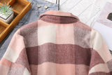 Nukty Spring New Women Big Plaid Full Sleeve Thick Warm Woolen Shirt Jacket Winter Oversize Tops Stylish Girl Casual Outwear T0N444T