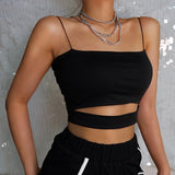 Nukty New Fashion Hot Sexy Women Summer Sexy Casual Sleeveless Cut-Out Short Tee Shirt Crop Top Vest Strap Tank Top Blouse