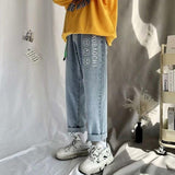 Nukty Wide-leg Jeans Men's Autumn Daddy Trend Student Loose Straight-leg Pants Japanese Retro Big Pocket Loose Wild Fashion New W