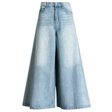 Nukty Baggy Jeans Women High Waist  Blue Summer Wide Leg Jeans for Women's Korean Fashion Oversize Pants Woman