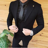 Nukty Mens Wedding Suits Groom Wear Tuxedos Prom Dresses Best Man Suit Party Suit Business Suit Three Pieces Suit( Jacket+Pants+Vest)