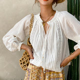 Spring Summer Blouse Shirts Women Long Sleeve Boho White Loose Blouses Shirt Women's Clothing Beach Tops Blusas