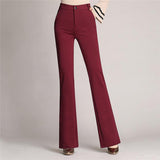 Nukty Women's Pants Fashion Casual Loose Slim Flared Trousers High Waist Formal Trousers For Woman Skinny Solid  Office Lady Wear