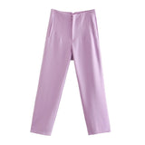 Nukty Pants For Women High Waist Woman Trousers Autumn Fashion Streetwear Office Elegant Casual Famale Stright Pants