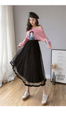 Nukty Mesh Skirt Autumn Winter Velvet Solid Color Elastic Waist Slim Pleated Skirts Womens Chic High Waist Women Skir