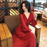 Nukty Solid Elegant Dress Women Autumn Sequin Party Midi Dress Female Casual Chiffon Slim Korean Dress Autumn Women's Clothing