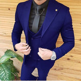 Nukty Mens Wedding Suits Groom Wear Tuxedos Prom Dresses Best Man Suit Party Suit Business Suit Three Pieces Suit( Jacket+Pants+Vest)