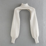 Spring and summer women's sweater casual solid color high neck long sleeve sweater