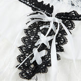 Nukty Retro Grunge Corset Cami Top Low Cut White Lace Transparent Ruffles Hem Sleeveless Vest E-girl Punk Harajuku Emo Alt Clothes