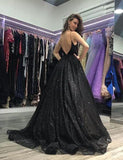 Black sexy side slit V-neck Prom party evening dresses robes de cocktail playa formal pockets robe de soirée de mariage
