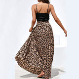 Print Maxi Skirt Women High Waist Boho A-Line Skirt Vintage Casual Beach Faldas Female Elastic Waist Holiday Long Bohemian Skirt