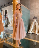 Vkiss Store Evening Dress Long Sequins Dresses Mid Calf Length Made Elegant Gown Tiered