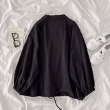 Nukty Women Basic Jackets Turn Down Collar Zipper Harajuku Elastic BF Chic Ulzzang Loose Korean Style Cool Streetwear Casual Outerwear