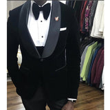 Nukty Black Velvet Wedding Tuxedo 3 Piece African Men Suits for Winter Slim Fit Groom Male Fashion Costume Jacket Waistcoat with Pants