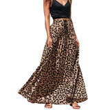Print Maxi Skirt Women High Waist Boho A-Line Skirt Vintage Casual Beach Faldas Female Elastic Waist Holiday Long Bohemian Skirt