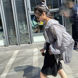 Nukty Basic Jackets Women Summer Sun-proof Loose Solid Simple Ulzzang Vintage Fashion Soft Ladies Chic New Daily Clothing Leisure Fit