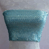 Bling Sequins Crop Tops Sexy Women Strapless Tube Top Stretchy Vest Festival Rave Clothing Stage Performance Party Clubwear