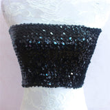 Bling Sequins Crop Tops Sexy Women Strapless Tube Top Stretchy Vest Festival Rave Clothing Stage Performance Party Clubwear