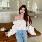 Nukty Floral Fashion Women Blouse Sexy Low Cut Blouse Tall Tops High Quality Jacquard Beautiful Tee Shirt Long sleeve Youth Clothing