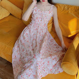 Nukty Women Summer Print Floral Midi Dress Vintage Franch Style Female Strapless Party Dress Casual Holiday Lady Boho Vestido