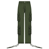 Women's Jeans Cargo Pants Denim Trousers Baggy Jeans Wide Black Bottoms Streetwear Y2K Pants Brown High Waist Straight Leg Jeans