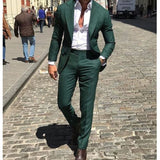 Nukty New Arrival Slim Fit Male Suit Notched Lapel Groom Tuxedos Formal Business Men Suits 2 Pieces Blazer Pants Traje Hombre
