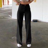Fashion Loose Jeans Women's High-waist Stretch Wide-leg Straight-leg Pants Women's Casual and Comfortable Denim Mother Pants