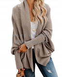 Autumn Winter Cardigans for Women Batwing Sleeve Sweaters Long Female Coat Casual Knitted Sweaters Gilet Femme Manche Longue
