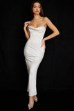 High Quality Summer Corset Dress Women White Spaghetti Strap Dress Padded Bustier Satin Bodycon Dress Sexy Party Dress Clubwear