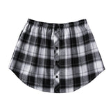 Nukty Detachable Underskirt Cotton Shirt Extender for Women Irregular False Skirt Tail Blouse Hem Plaid Mini Skirt Extender Hemline