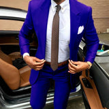 Nukty Latest Brown Men's Suit Coat Pants Designs Slim Fit Elegant Tuxedos Wedding Business Party Suits 2 Pieces (Jacket+Pants)