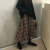 Nukty Vintage Skirts All-match Autumn Spring Basic Loose Empire Mujer Faldas Korean Fashion Popular Simple Retro Chic Female Clothing