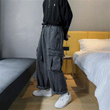 Nukty Wide-leg Jeans Men's Autumn Daddy Trend Student Loose Straight-leg Pants Japanese Retro Big Pocket Loose Wild Fashion New W