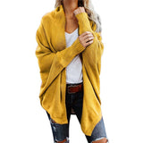 Autumn Winter Cardigans for Women Batwing Sleeve Sweaters Long Female Coat Casual Knitted Sweaters Gilet Femme Manche Longue