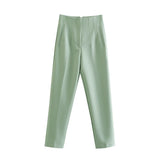 Nukty Pants For Women High Waist Woman Trousers Autumn Fashion Streetwear Office Elegant Casual Famale Stright Pants