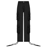 Women's Jeans Cargo Pants Denim Trousers Baggy Jeans Wide Black Bottoms Streetwear Y2K Pants Brown High Waist Straight Leg Jeans