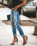Nukty New Women Fashion Mid Waist Boyfriend Big Ripped Hole Jeans Casual High Street Denim Pants Sexy Vintage Pencil Calca Jeans
