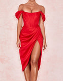 Nukty High Quality Satin Bodycon Dress Women Party Dress New Arrivals Midi Bodycon Dress Sexy Celebrity Evening Club Dress