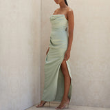 High Quality Satin Bodycon Dress Women Summer Party Dress New Arrivals House of Cb Green Dress Celebrity Evening Club Dress