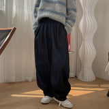 Nukty Autumn And Winter Women's Casual Solid Color High-rise Loose Wide-leg Jeans