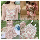 Nukty Women Summer Print Floral Midi Dress Vintage Franch Style Female Strapless Party Dress Casual Holiday Lady Boho Vestido