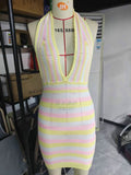 Nukty Sexy Women Knitted Bodycon Dresses Y2K Elegant Lady Chic Women Sleeveless Sleeveless Halter Bandage Dress Beach Vacation Clothes
