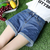 Nukty Shorts Women Korean Summer High Waist Button Vintage Leisure Simple Loose Female Chic Denim Short All-match Newest Harajuku