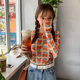 Nukty Angel Print Sheer Blue Black Mesh Long Sleeve Blouse Shirts Women Spring Summer Pullovers Elegant Sexy See Through Tops