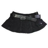 Ins Harajuku Low Waist Mini Pant Skirt with Belt Women Sexy Black Sashes Denim Skirts Female Punk Grunge Clubwear Mujer
